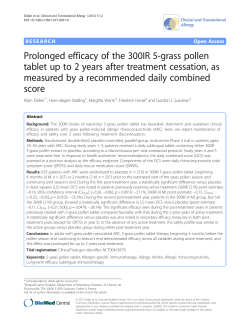 Prolonged efficacy of the 300IR 5-grass pollen tablet up to 2&euro;years
