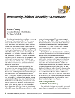 Deconstructing Childhood Vulnerability: An Introduction