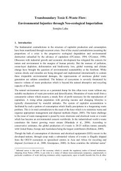 Transboundary Toxic E-waste Flow: Environmental Injustice through