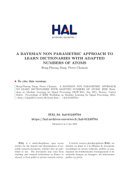 a bayesian non parametric approach to learn dictionaries with