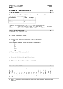 1st OCTOBER, 2009 4TH ESO NAME:....................................................