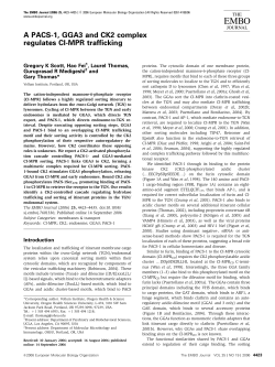 A PACS-1, GGA3 and CK2 complex regulates CI