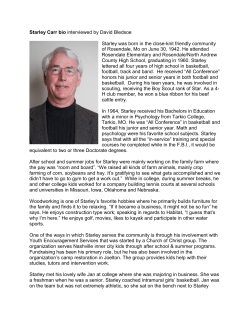 Starley Carr bio interviewed by David Bledsoe