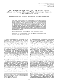 The ``Reading the Mind in the Eyes`` Test Revised Version: A Study