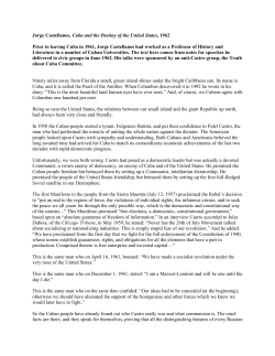 Jorge Castellanos, Cuba and the Destiny of the United States, 1962