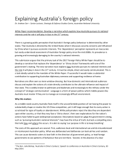Explaining Australia`s foreign policy