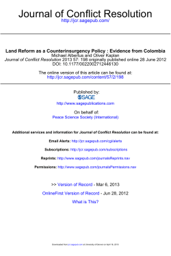Land Reform as a Counterinsurgency Policy