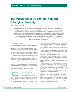 Estimating Intercompany Transfer Price Trademark Royalty Rates
