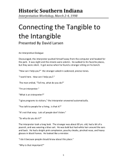 Connecting the Tangible to the Intangible