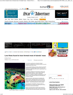 Lava flows found to have formed most of islands` mass