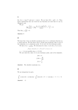 Set f(x) = tan(x 2) and g(x) = sin(x). We see that f(0) = g(0) = 0. Thus