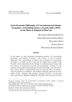 Socio-Economic Philosophy of Conventional and Islamic Economics