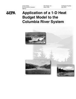 Application of a 1-D Heat Budget Model to the Columbia River System