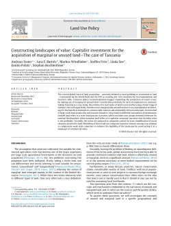 Constructing landscapes of value: Capitalist investment for the