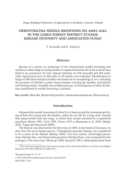 herpotrichia needle browning on abies alba in the lesko forest