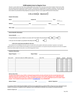 GI Bill students Intent to Register Form