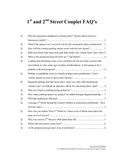 1 and 2 Street Couplet FAQ`s