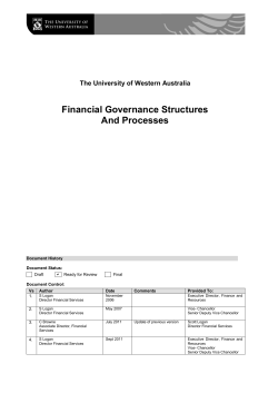 Financial Governance Structure - Financial Services