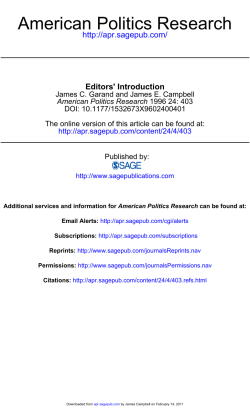 A Special Issue on Forecasting the 1996 Elections