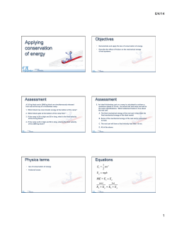 Applying conservation of energy
