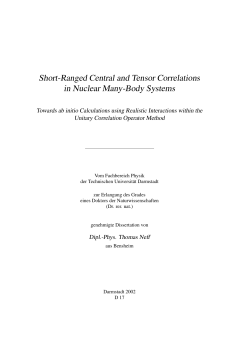 Short-Ranged Central and Tensor Correlations in Nuclear