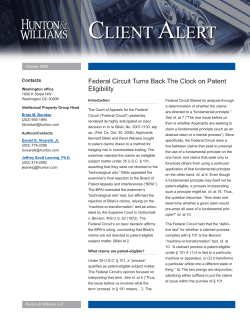 Federal Circuit Turns Back The Clock on Patent Eligibility
