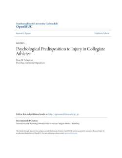 Psychological Predisposition to Injury in Collegiate