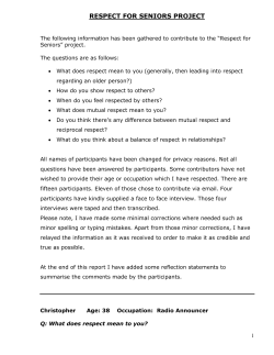 Interviews on the topic of respect