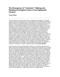 Making and Reading the English Canon in the Eighteenth Century