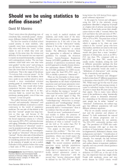 Should we be using statistics to define disease?
