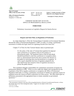 Foresters - Vermont Secretary of State