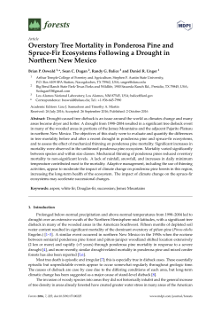 Overstory Tree Mortality in Ponderosa Pine and Spruce-Fir