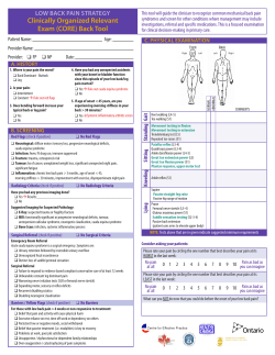 The Clinically Organized Relevant Exam (CORE) Back Tool