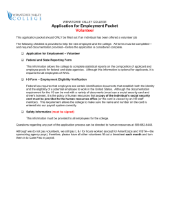 Application Packet - Volunteer