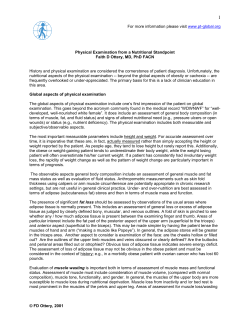 Physical Examination from a Nutritional Standpoint - Pt
