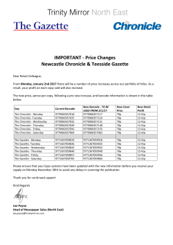IMPORTANT - Price Changes Newcastle Chronicle