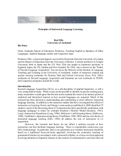 Principles of Instructed Language Learning