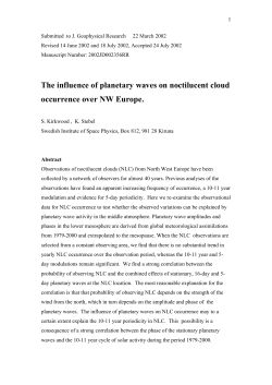 The influence of planetary waves on noctilucent cloud occurrence