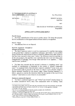 APPELLANT`S ANNOTATED REPLY Manifest inadequacy