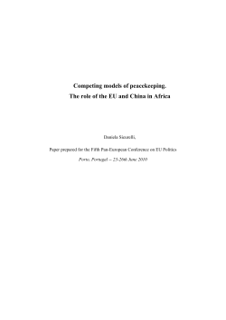 Competing models of peacekeeping. The role of the EU and China