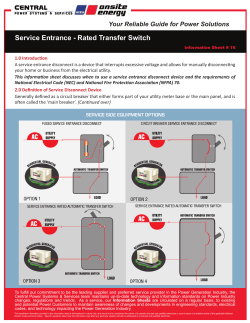 Service Entrance - Rated Transfer Switch