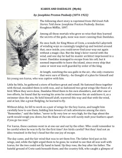ICARUS AND DAEDALUS (Myth) by: Josephine Preston Peabody