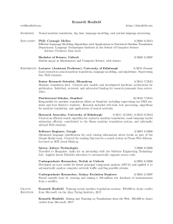 CV - Kenneth Heafield