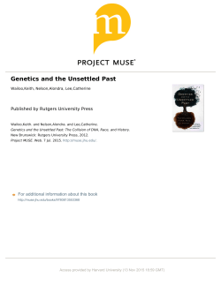 Genetics and the Unsettled Past