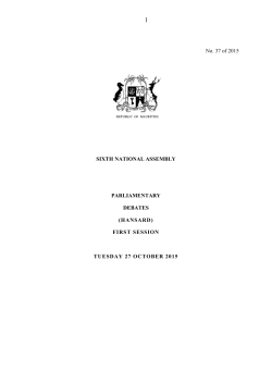 Debate No 37 of 2015 - National Assembly
