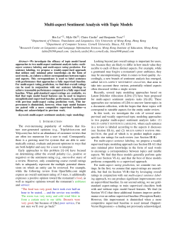 Multi-aspect Sentiment Analysis with Topic Models