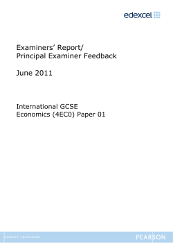Examiner report - Paper 1 - June 2011 - Edexcel