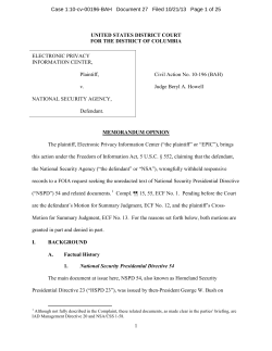 issued an opinion - Electronic Privacy Information Center