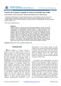 Critical role of plasma C-peptide on control of ATP/ADP ratio of RBC