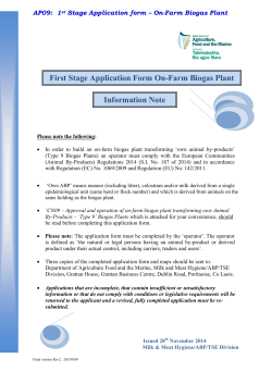 AP09 Application Form for First Stage Approval to Operate an on